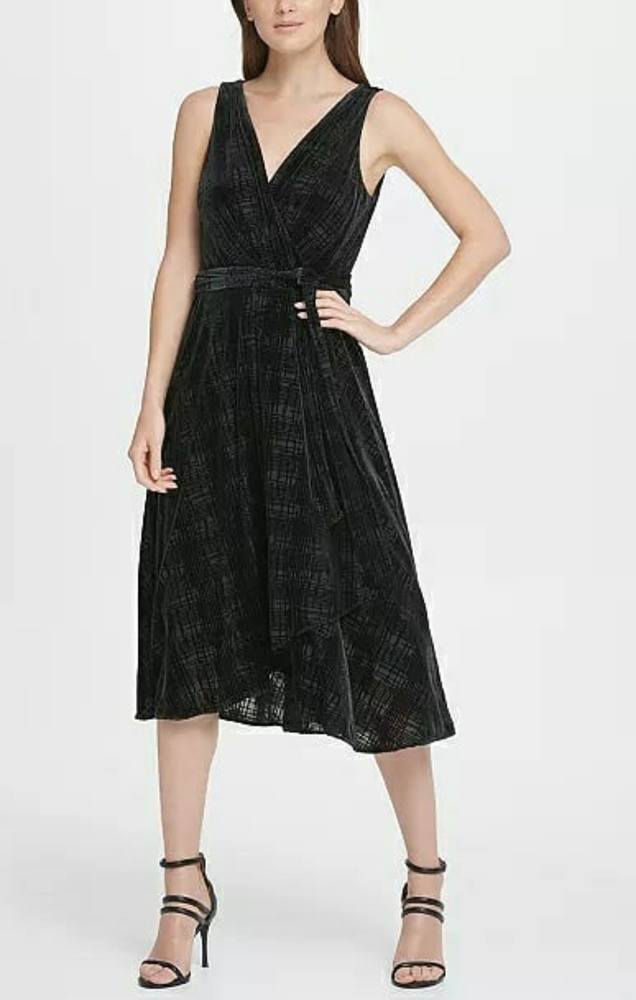 DKNY DKNY Velvet Burnout Double-V W Black